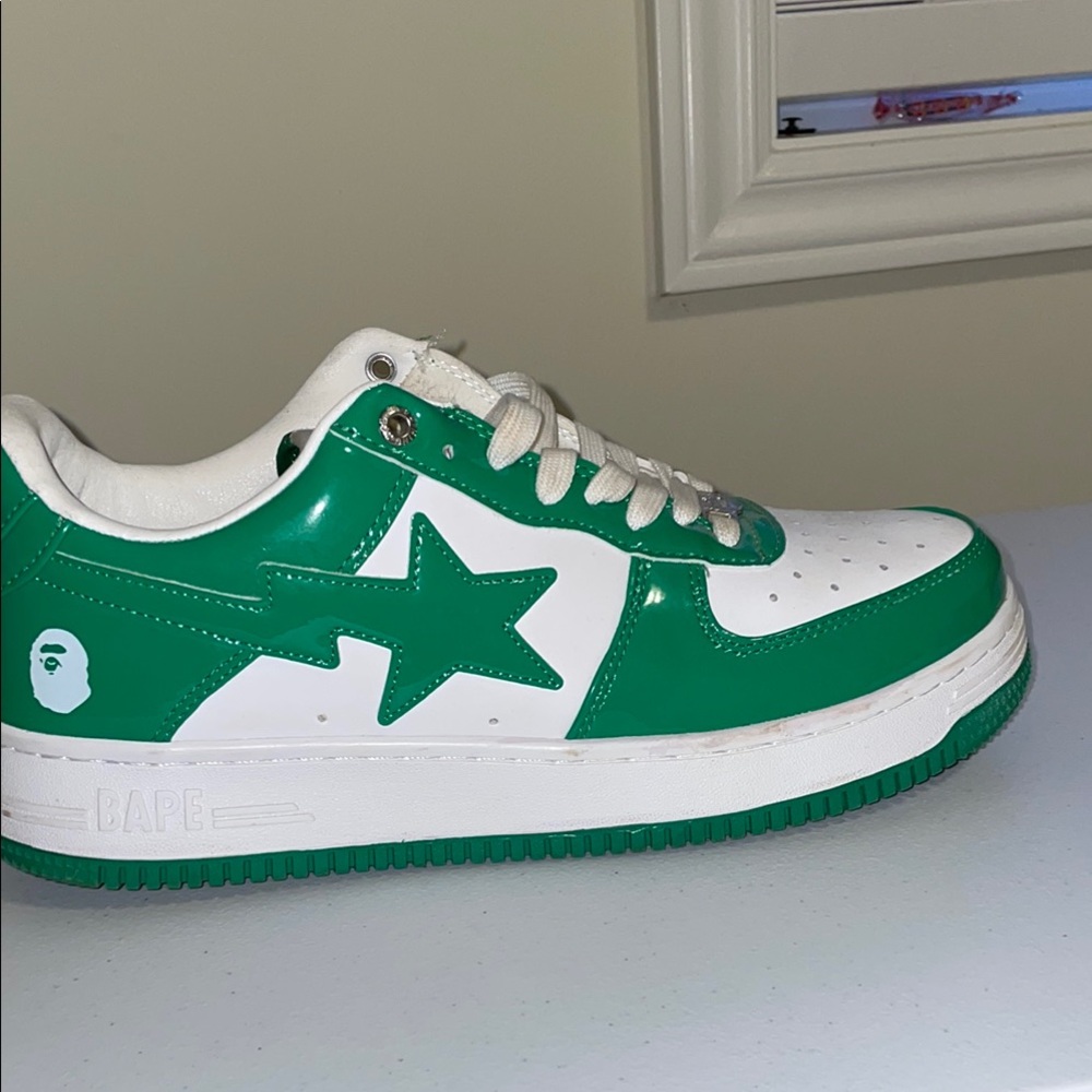 BAPE Green and White Kids Shoes